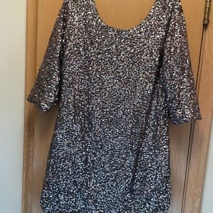 Silver sequin dress